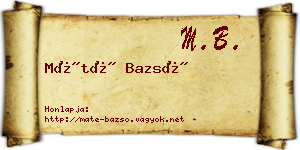 Máté Bazsó névjegykártya